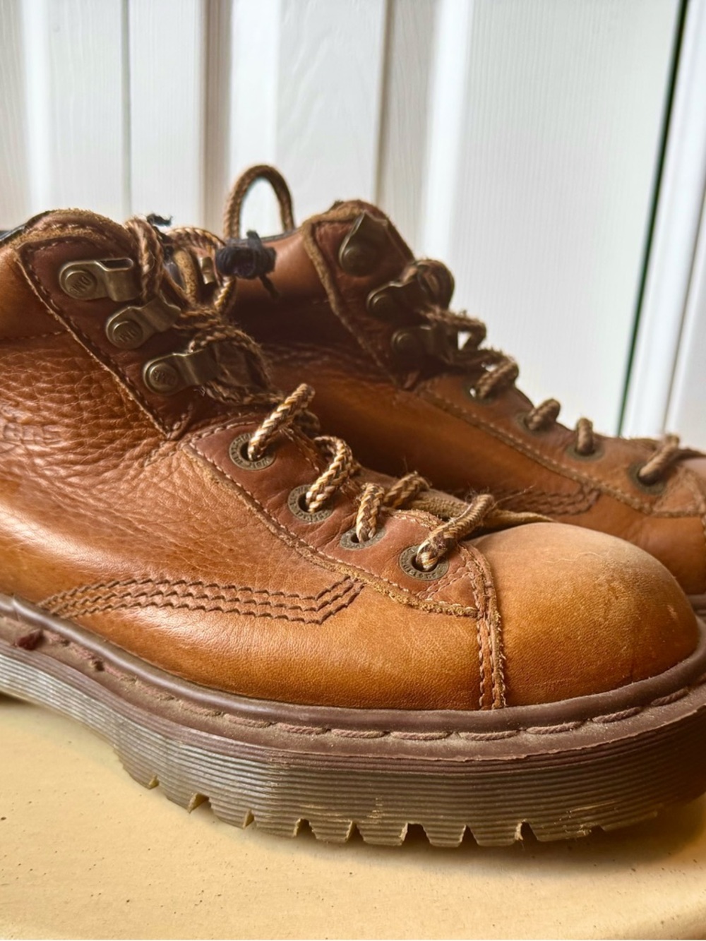 Vintage Dr. Martens Brown Leather Combat Boots-Lace Up